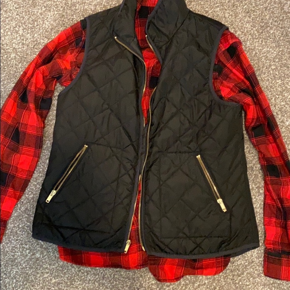 Quilted Black Vest / Medium